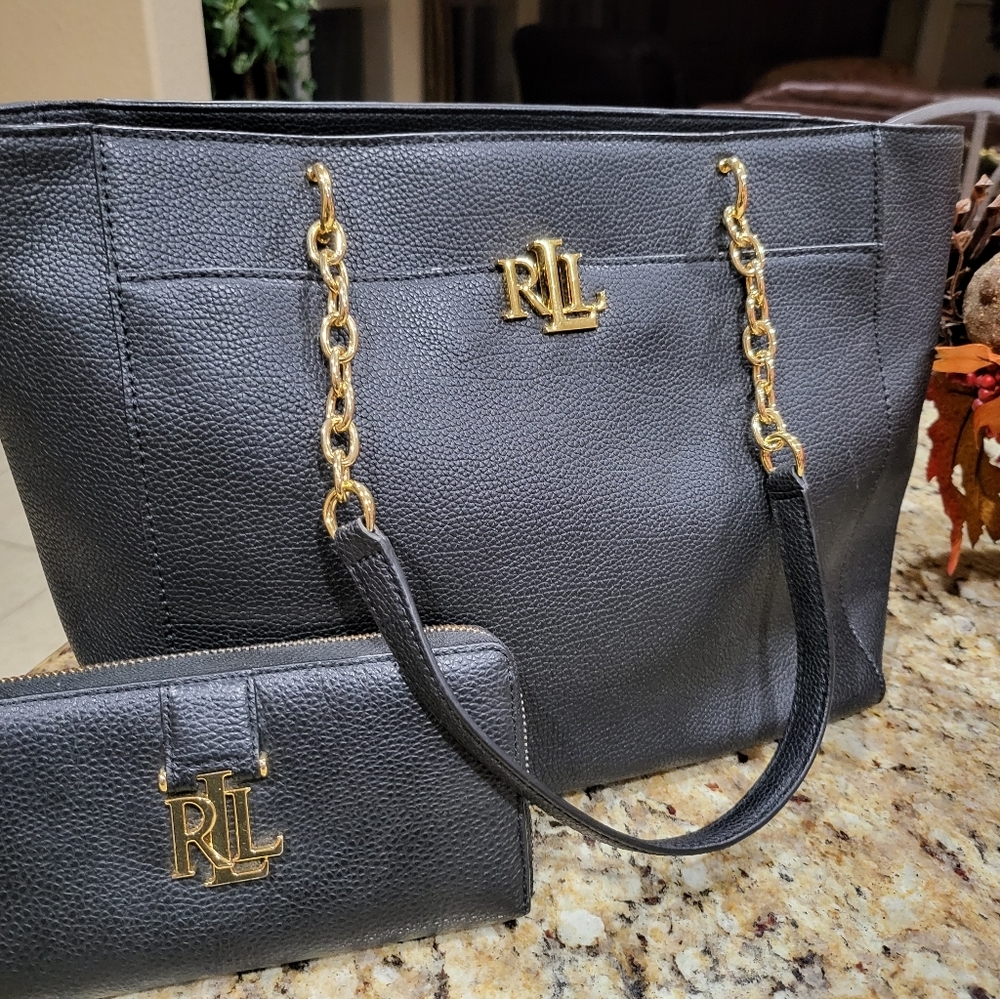 Ralph Lauren tote and matching wallet